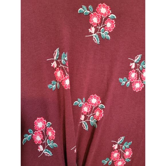 Old Navy NWT Twisted Floral Dress Knee Length Boat Neck Long Sleeves Size Large - Picture 4 of 7